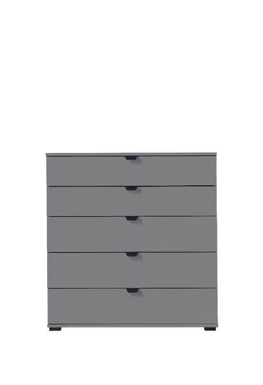 Valentina Grey Chest of Drawers: Modern 5-Drawer Storage for Chic Bedroom Decor - UK Luxury Furniture